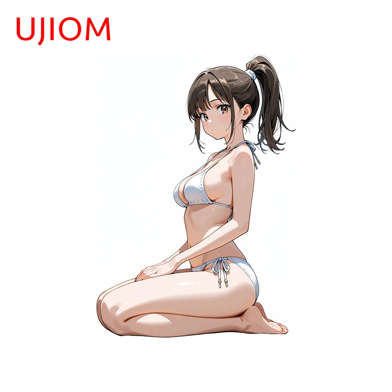 UJIOM Anime Girl Kneel Posture NSFW Bikini Wall Sticker High Quality Scratch Proof Decal Suitable For Computer Case Decor