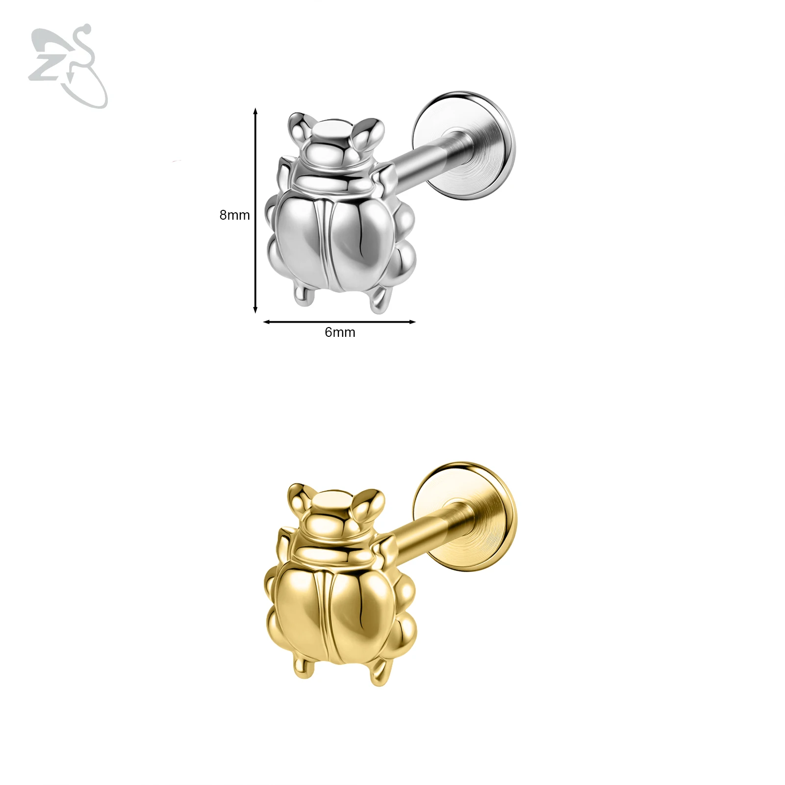 16G/18G Stainless Steel Labret Lip Ring Internal Thread