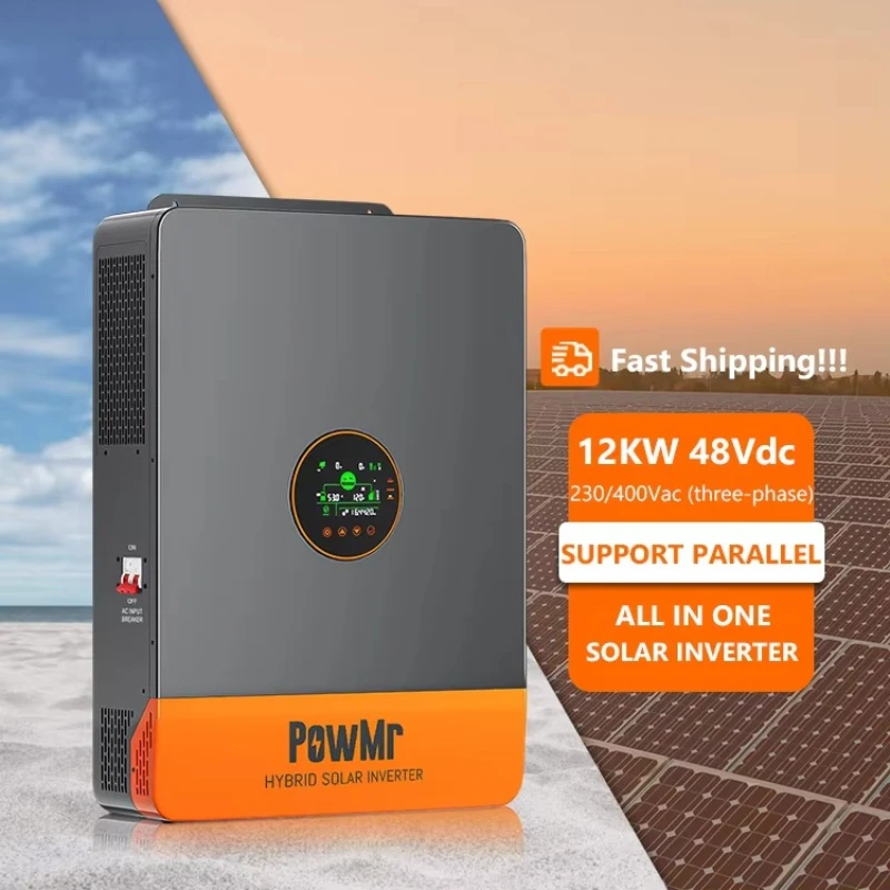 

PowMr 12KW 48V Pure Sine Wave Solar Inverter 230/400Vac Three Phase MPPT Hybrid Solar Inverter