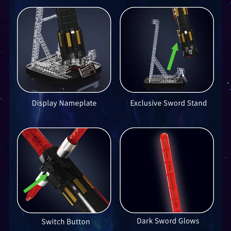 Mould King 10239 Star Plan Toys The Crossguard Saber Building Block with Led Part Assembly Cosplay Brick Toys Kid Christmas Gift view 5