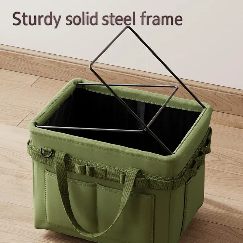 Thickened Oxford Cloth Tool Storage Bag, Multifunctional Foldable Handbag with Side Pockets Portable Organizer Tote Bag