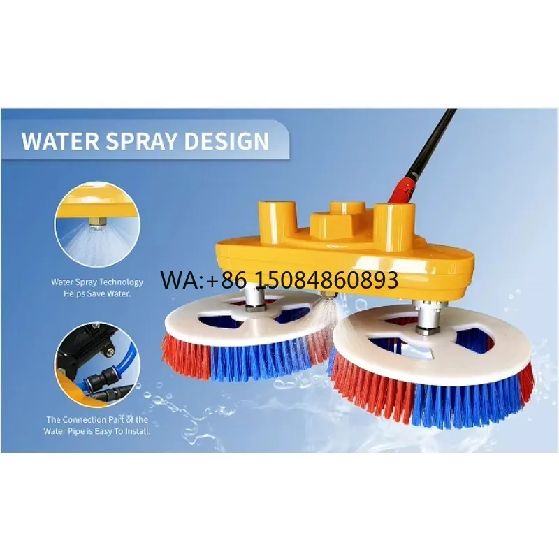 Flexible Dual Head PV Cleaner, Soft Contact Design, Lightweight Durable Gear for Daily Solar Photovoltaic Maintenance