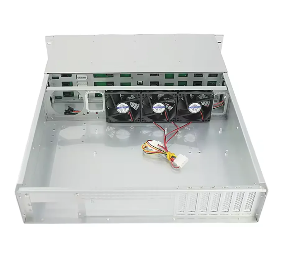 DIY 2U 19 Inch ATX Server Chassis with 12 Hot Swap Bays Plastic DVR Rack for Large Data Storage Stock with Fan - view 4