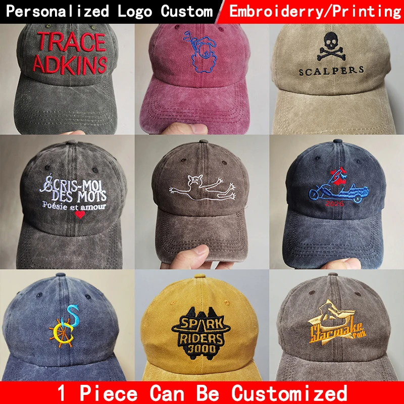 Customizable Vintage Dad Hat Adjustable Snapback Cap Hip Hop Style Embroidery/Print Team Logo Trucker Hat for Men & Women