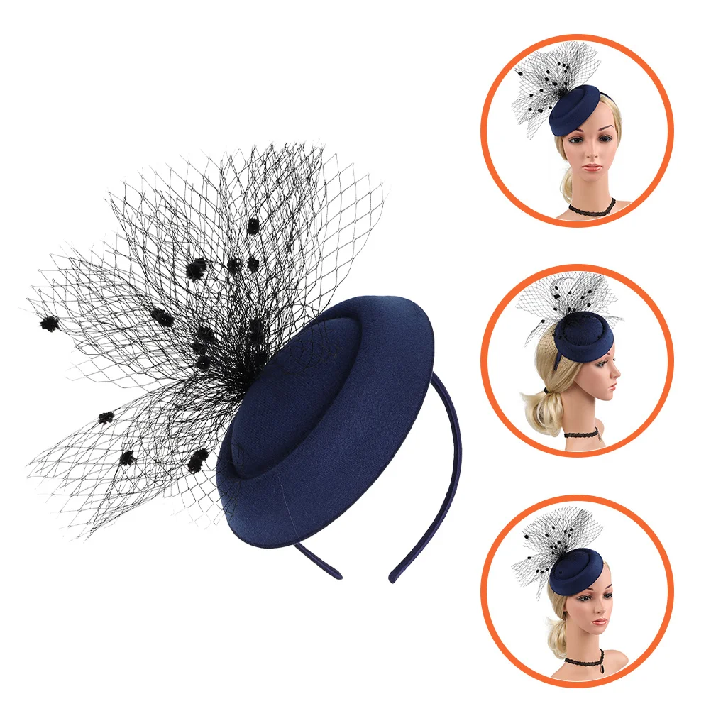 

Fascinator Hats for Women Hair Clip Headband Included Vintage Style Veil Hat for Cocktail Party Church Wedding Guest Wear