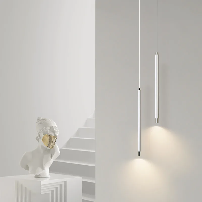 Nordic LED Pendant Lamp Roman Column For Stairs Living Bedroom Bedside Study Chandelier Indoor Home Decor Light Fixture Luster