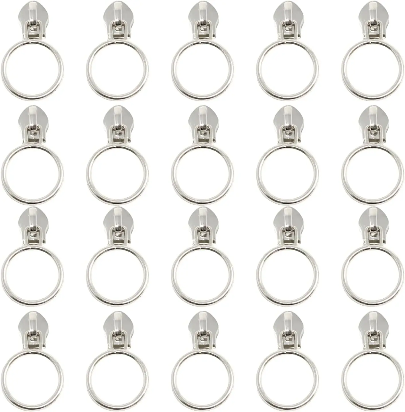 

20PCS Zinc Alloy #5 Silver Star Zipper Sliders for Luggage Purses Bags Clothes