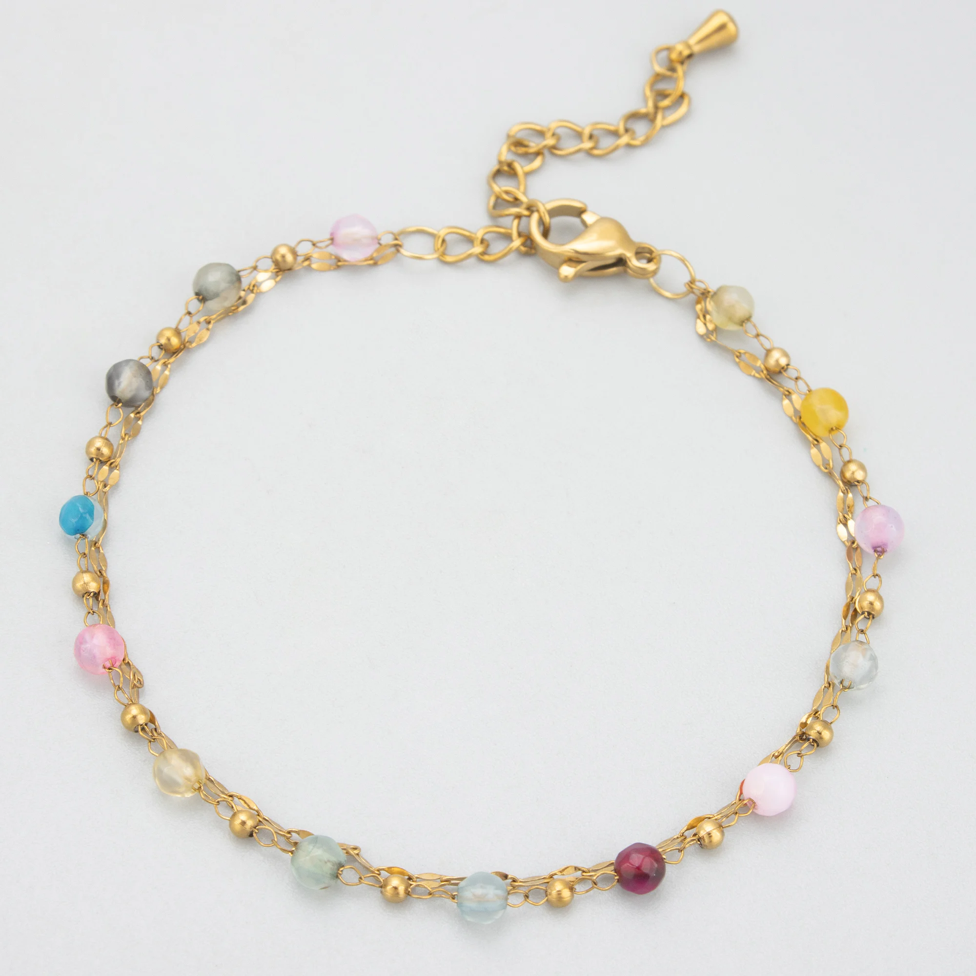 

GUFEATHER, 1 шт./лот, MH53, модный браслет ручной работы, нержавеющая сталь, натуральные камни, двухслойный браслет для женщин