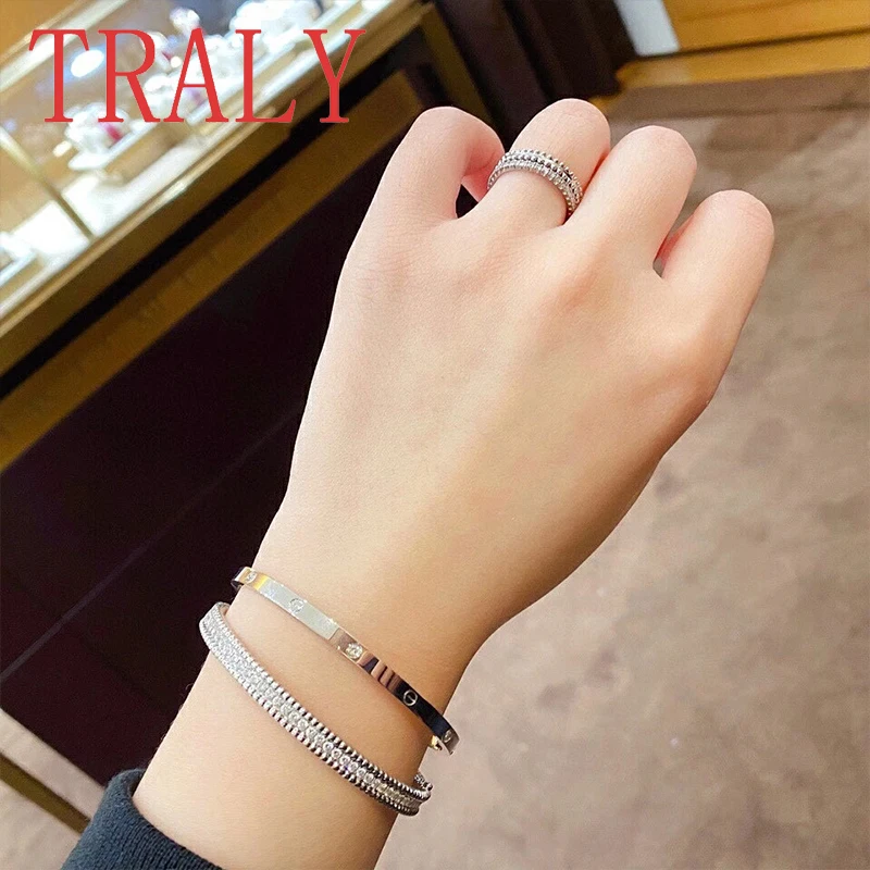 925 Silver Bracelet for Women Inlaid D VVS Moissanite White\Yellow Colour Bangle Hight Quality Couple Jewelry Party Gift