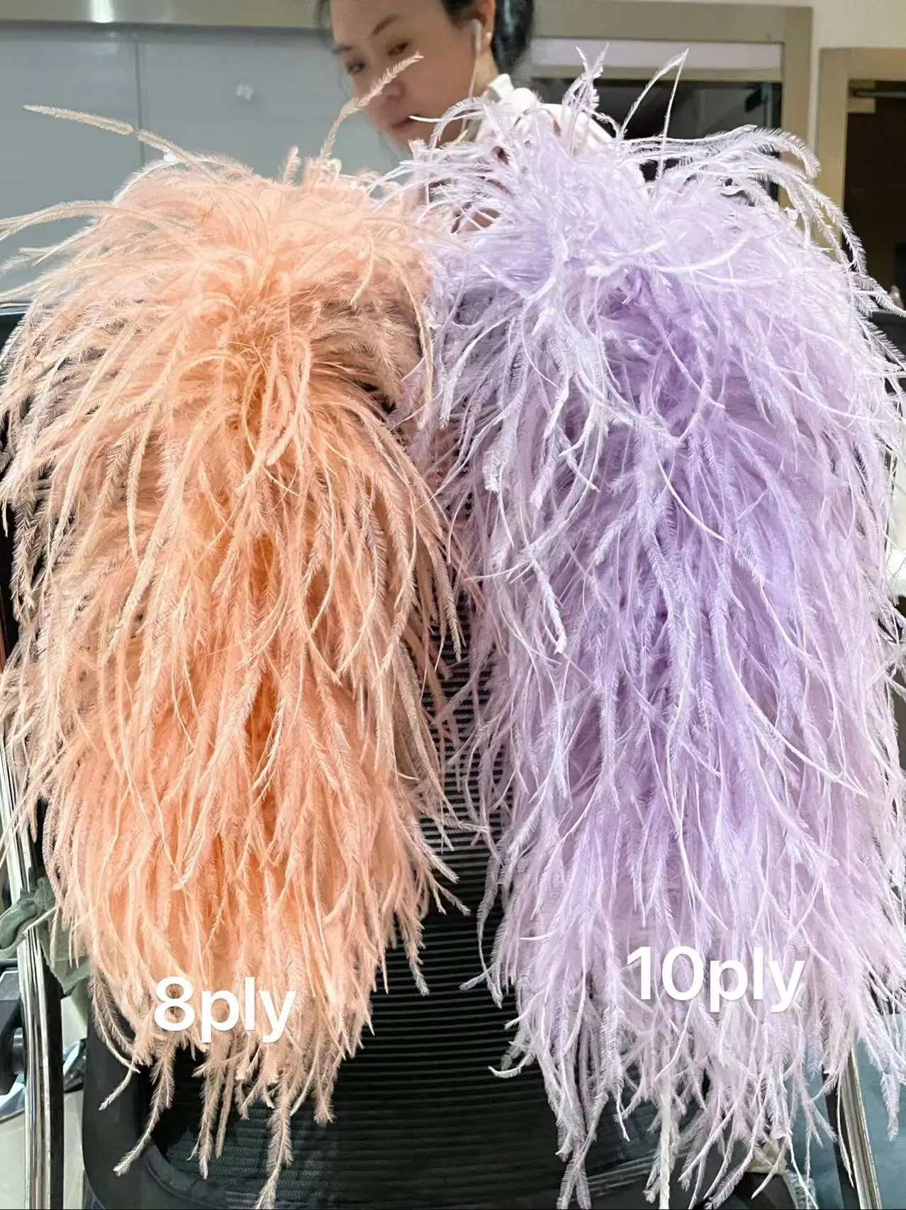 2 Meters Natural Ostrich Feather Boas 8 Ply 10 Ply Fluffy Plumes Scarf Wedding Dress Sewing Decorative Shawl Trimming Wholesale