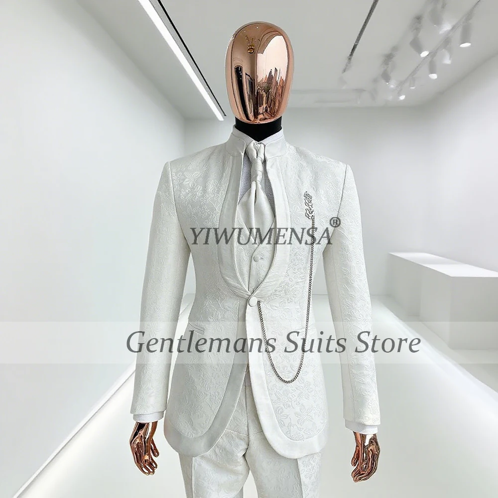 

Элегантные мужские костюмы с цветочным узором, комплекты из 3 предметов, однобортные пиджаки для выпускного вечера, индивидуальные свадебные смокинги для жениха, мужская одежда для банкета