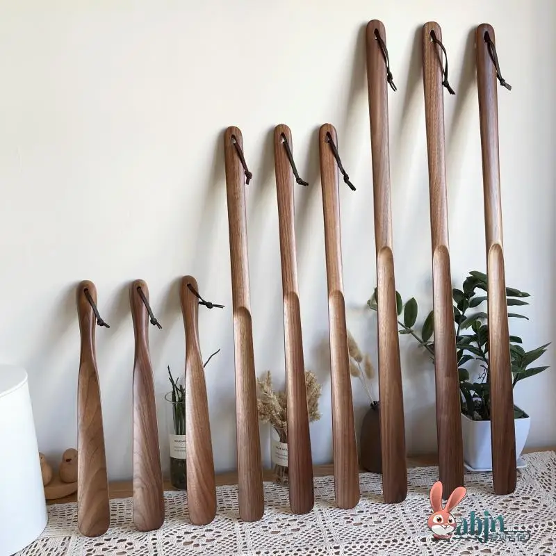 

Длинная деревянная ручка для обуви из чистого орехового дерева, 75 см, не требует наклоняться, легко использовать, для надевания обуви.