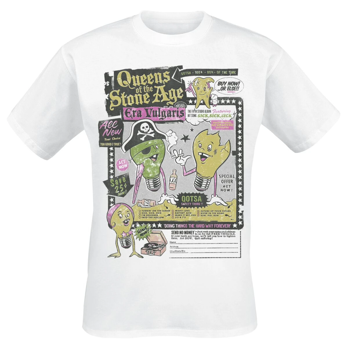 Rare Queens of The Stone Age Graphic Cotton Band T-shirt Unisex Summer Short Sleeve Fashion Brand Tee Luxury Casual Vintage Tees