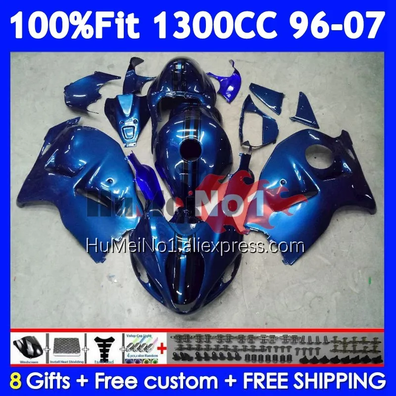 Fairing For SUZUKI Hayabusa GSXR-1300 Gloss blue GSXR 1300 CC 125No.130 GSXR1300 1996 1997 1998 1999 2000 2001 02 03 04 05 06 07