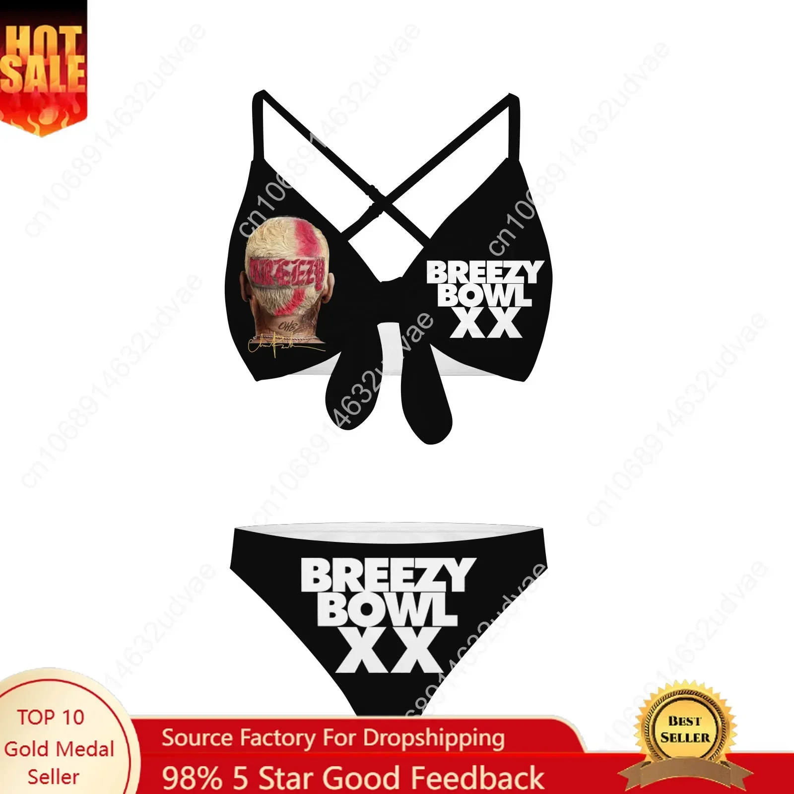 Chris Brown Bathing Suits Cross Strap Suspenders Swimsuits Womens Personalized Bikini Pool Party Swimwear Customized Beachwear