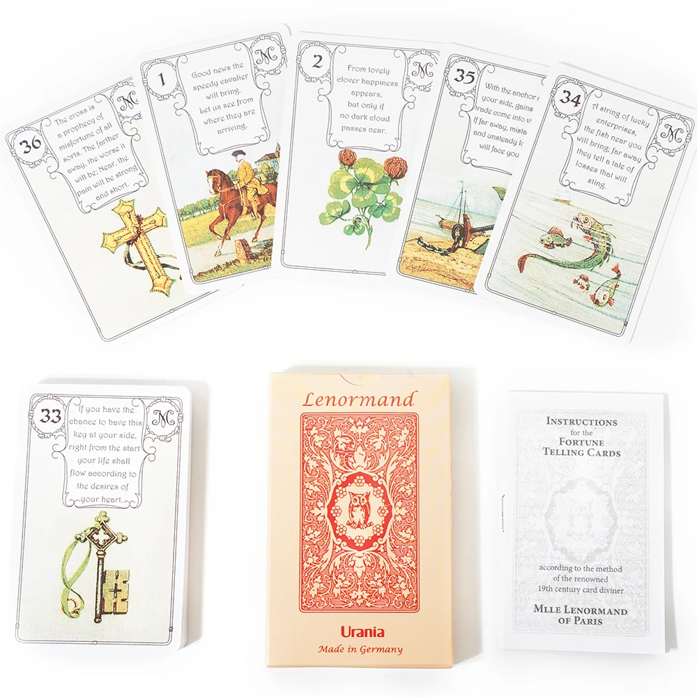 Lenormand Urania JMC Red Owl Tarot Deck Fortune Telling Cards Esoteric AGM Oracle Cards Friend Gift Tarot For Beginners