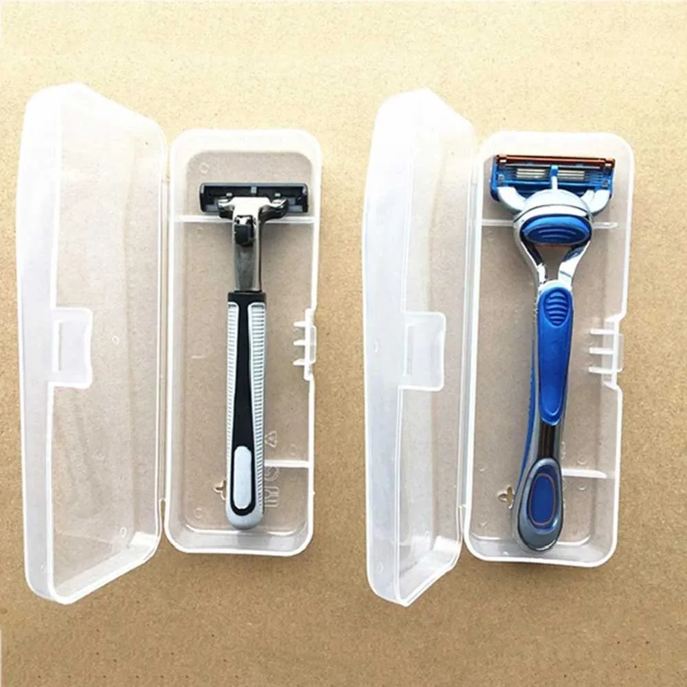 Shaver Storage Box Transparent Plastic Razor Blades Holder Portable Travel Razor Case High Quality Shaving Box Containers