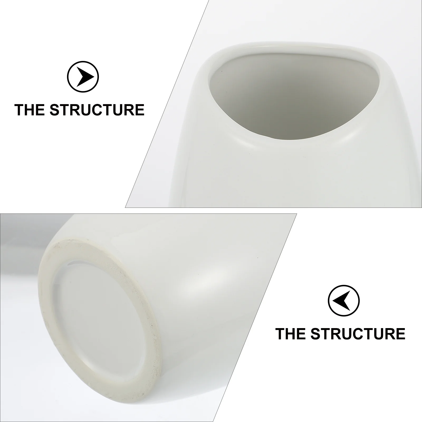 

1Pcs White Ceramic Flower Vase Modern Desktop Ornament Flower Arrangement Holder Home Office Decorative Container