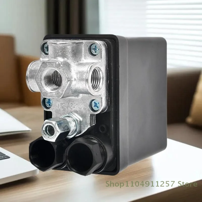 1 Buah Regulator Katup Kontrol Sakelar Tekanan Kompresor Udara Kecil dengan Pengukur untuk Sakelar Kompresor Udara