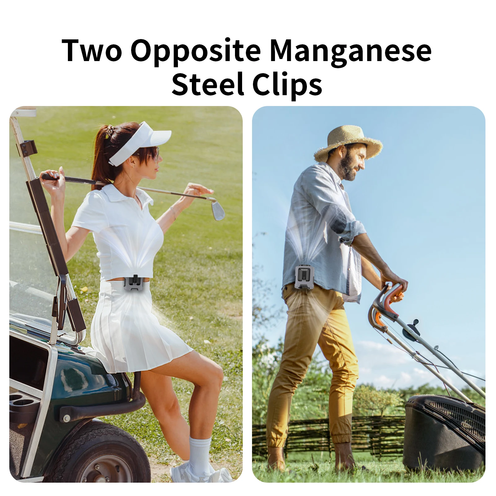 Mini-Taillenventilator, 5000 mAh, tragbarer hängender Halsventilator, 13000 U/min, 4 Geschwindigkeiten, starker Wind, mit Powerbank, LED-Beleuchtung für Arbeiten im Freien