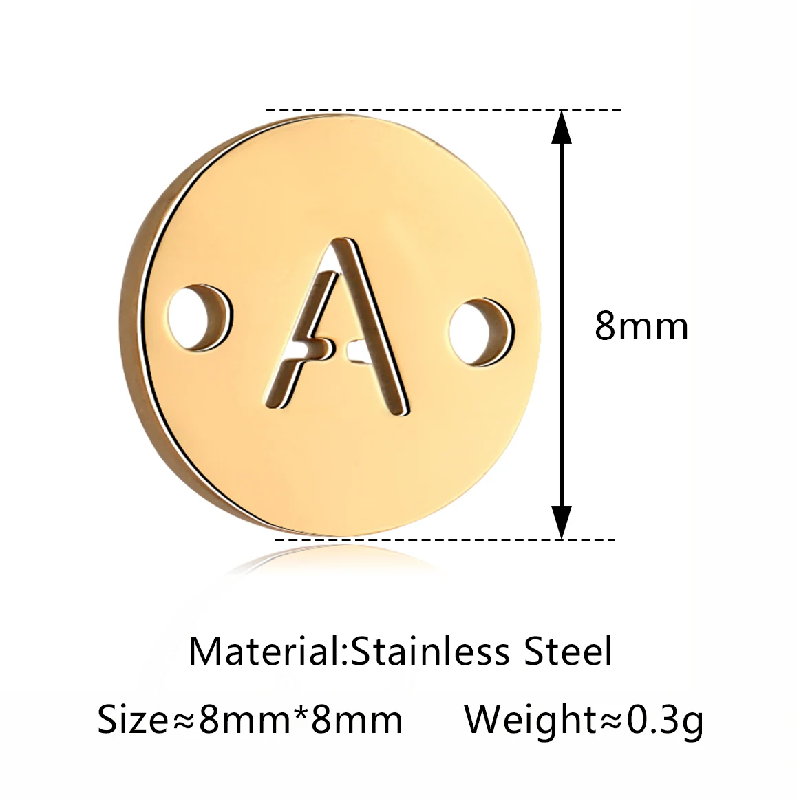 5Pcs Double Hole Alphabet Charms Stainless Steel A-Z Letter Pendant English Link Connectors DIY Necklace Bracelet Jewelry Making