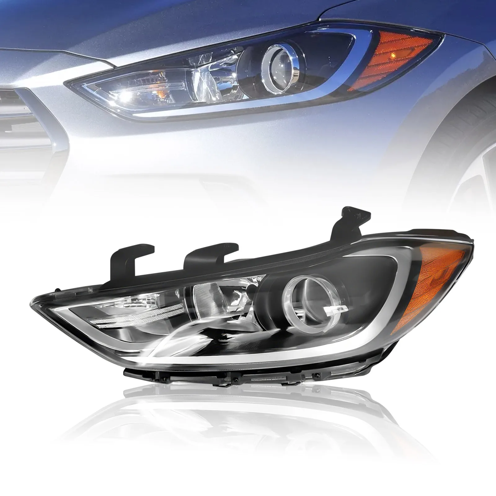 

Halogen Headlight Assembly Left/Right Headlight For 2017-2018 Hyundai Elantra Sedan Left Driver/Right Passenger Side Headlamp