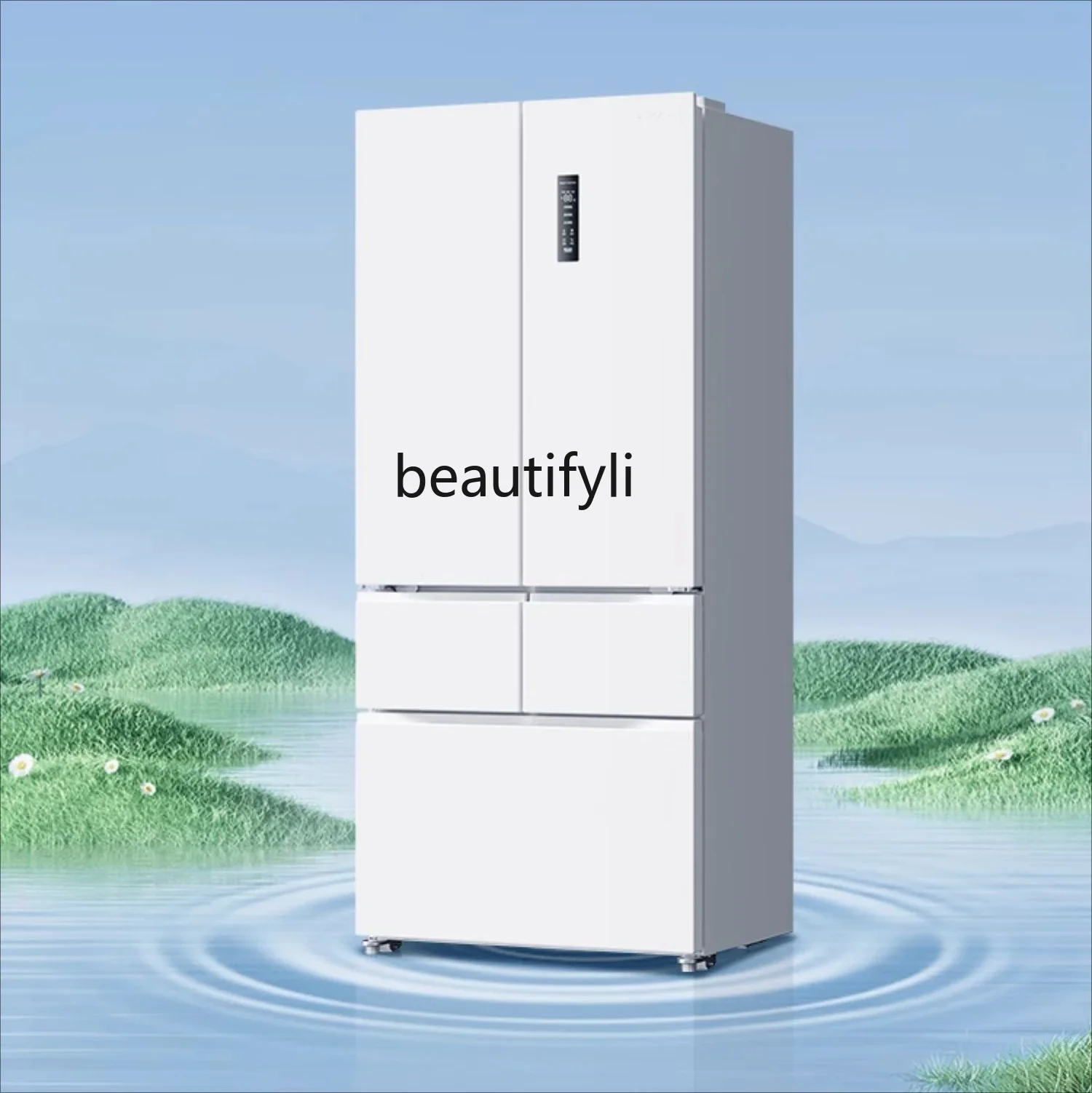 483L French multi-door ultra-thin embedded five-door refrigerator household large-capacity air-cooled frost-free