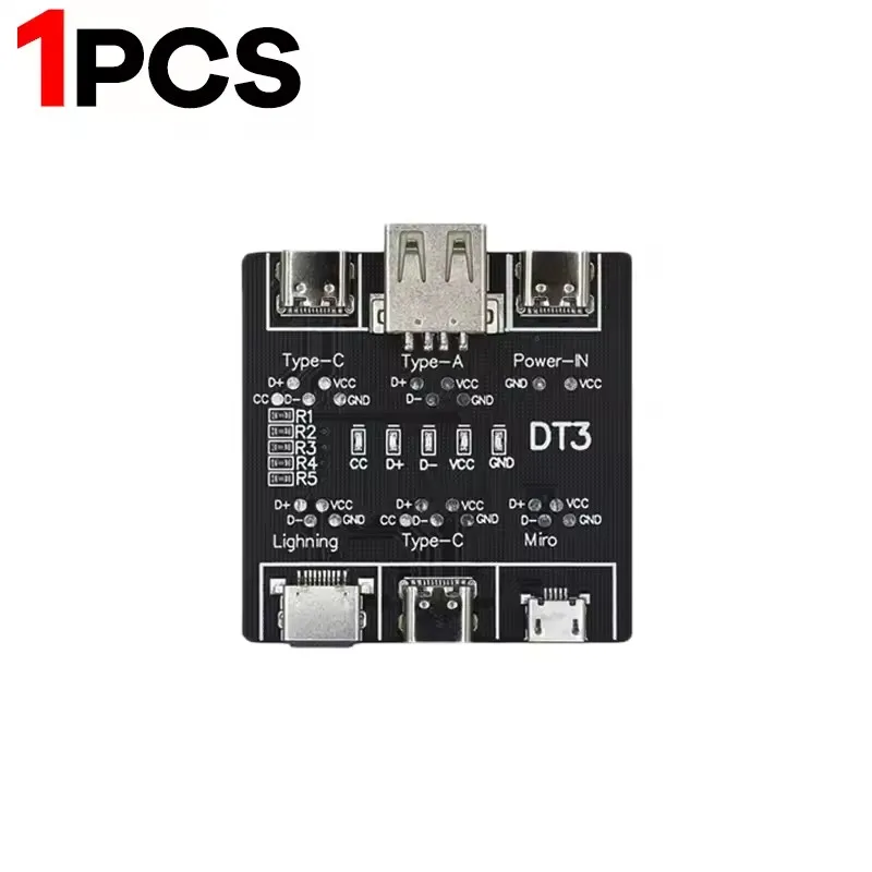 DT3 Datenkabel-Erkennungsplatine Typ C USB C Micro-USB-Kabeltester-Detektor für Apple IOS Android Schnelle Schnellladebeleuchtung