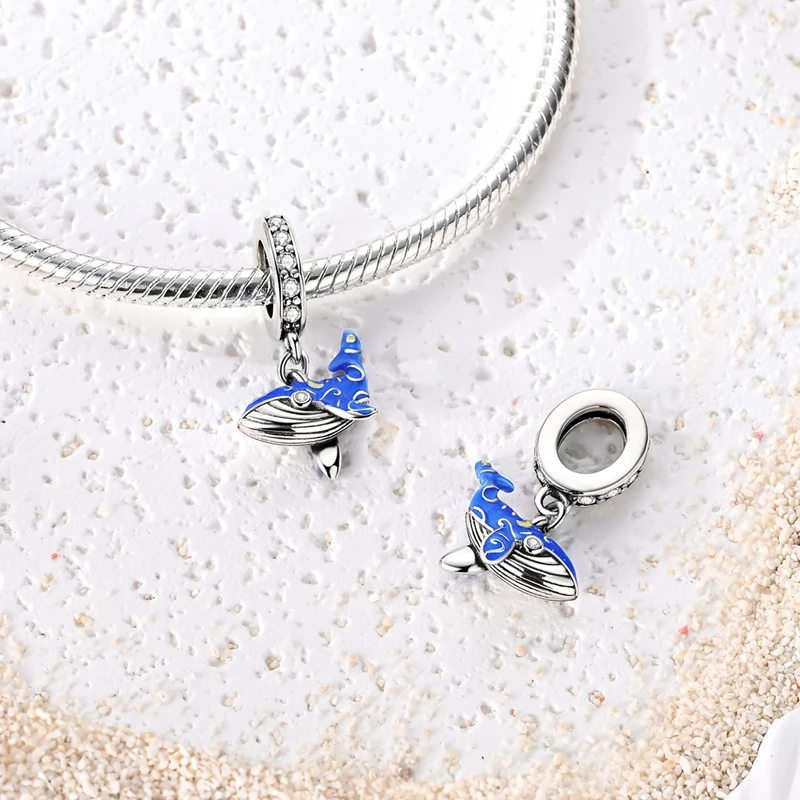 2026 Sommer Charms Perlenanhänger 925 Sterling Silber Ozeanperle Fisch Muschel Schildkröte Charm passend für Armband für Damen DIY Schmuck Geschenk – Detail 33