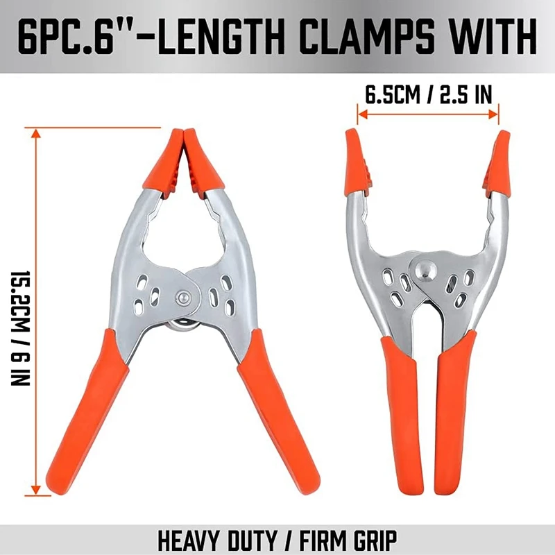 헤비 듀티 용수철 금속 용수철 클램프, 10 피스, 6 인치 용수철 클램프, 2.5 인치 턱 오프닝