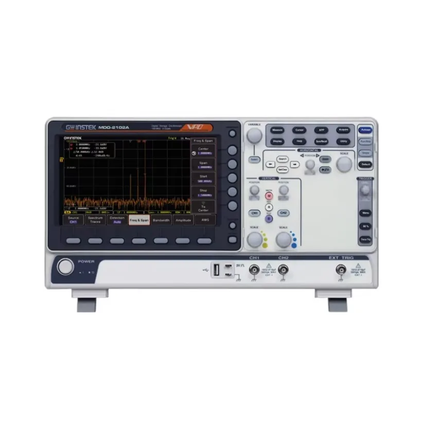 Osciloscopio digital de doble canal multifuncional de dominio mixto GWInstek MDO-2102A MDO-2202A MDO-2302A