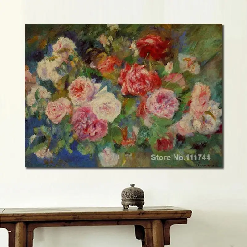 

Flowers Paintings of Pierre Auguste Renoir Roses by Renior Hand Painted Canvas Art High Quality