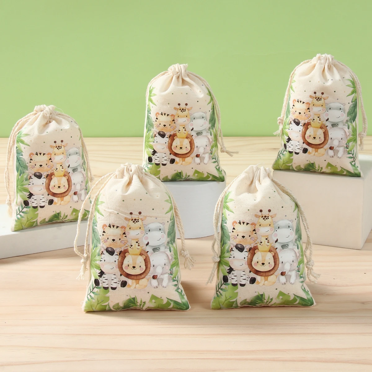 Jungle Animal Gift Bags Candy Cookie Bags Safari Birthday Party Decor Kids Baby Shower Wild One Dinosaur Party Supplies