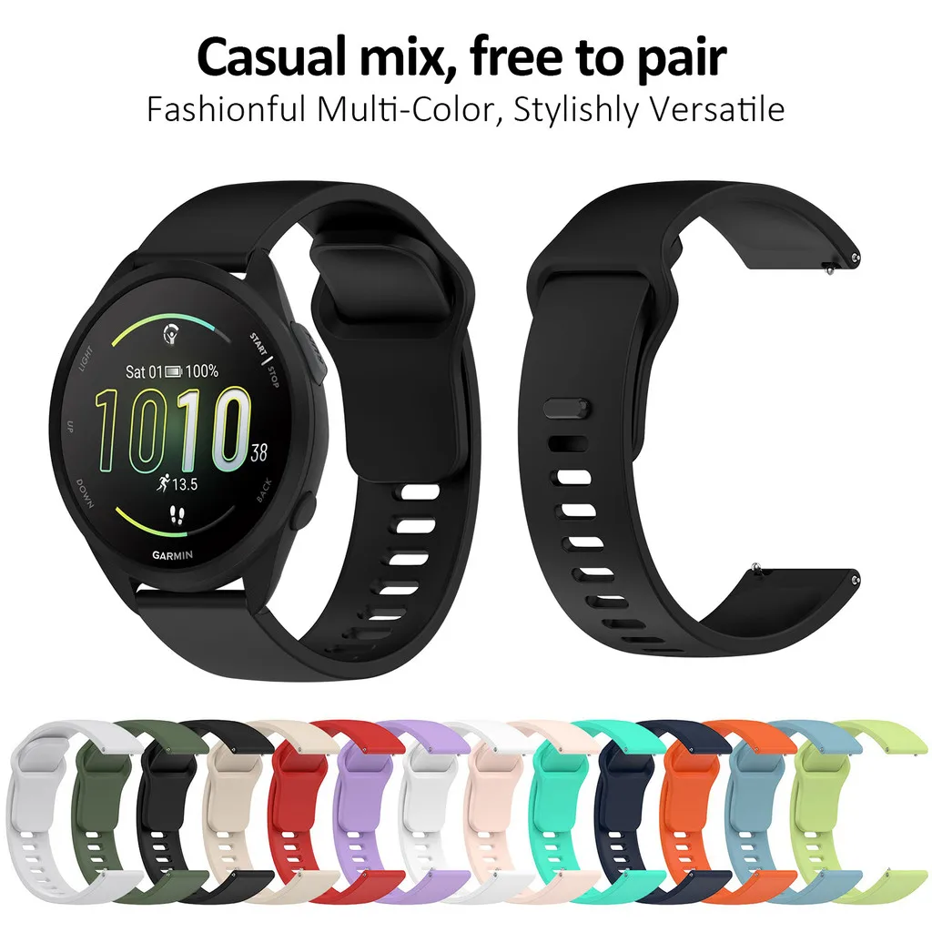 22mm 20mm Sports Band for Garmin Vivoactive 6 Venu 3 Band Watch Band Replacement Silicone Bracelet Forerunner 165 265 255 Music image 6