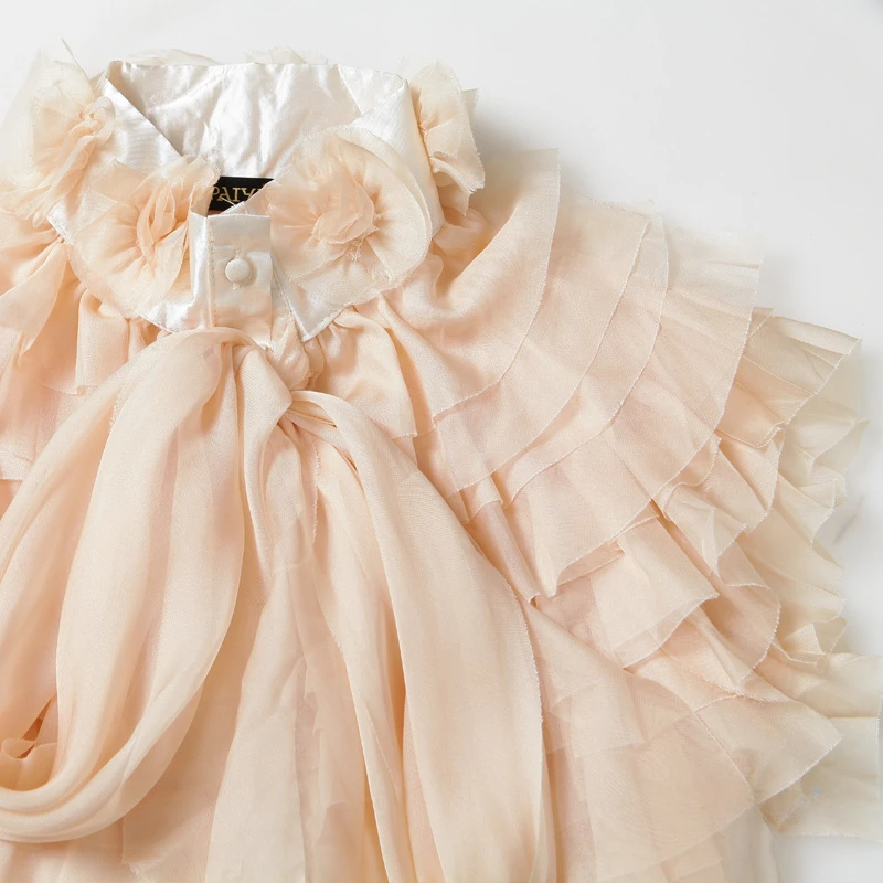 INS Super Popular Sleeveless Blouse Women's Clothing Summer New European and American Sexy Top Flower Bow Chiffon Shirt Slim