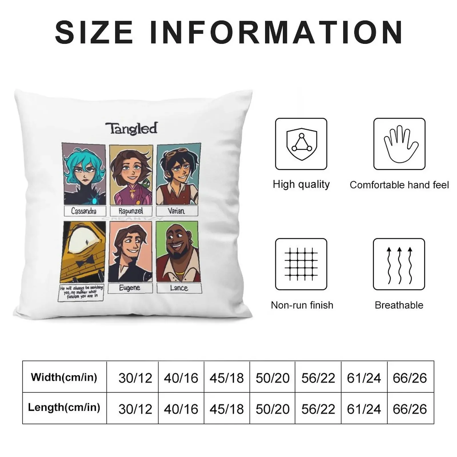 Tangled The Series Characters Throw Pillow Sofa Covers For Living Room Pillow Covers Decorative Room decorating items pillow