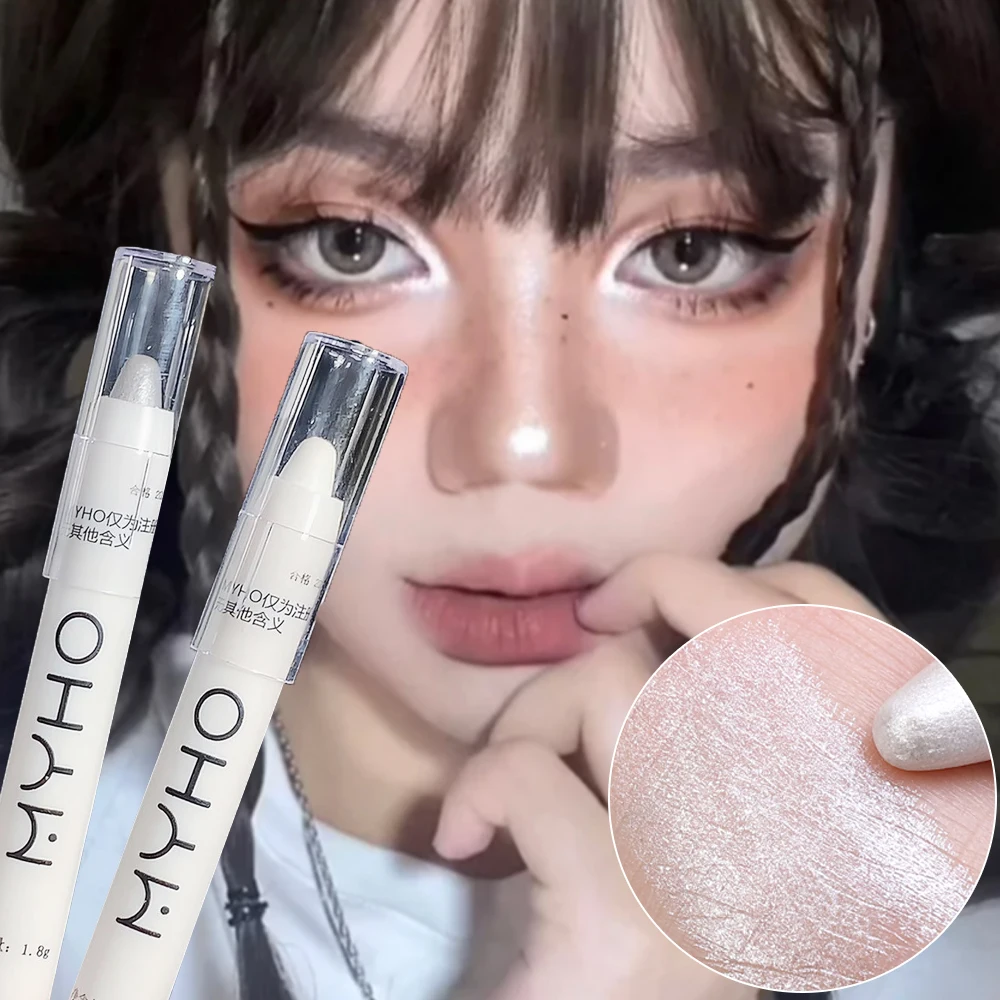 Pearlescent Matte White Highlighter Pen Waterproof Glitter Lying Silkworm Eyeliner Stick Lasting Brightening Korean Eyes Makeup