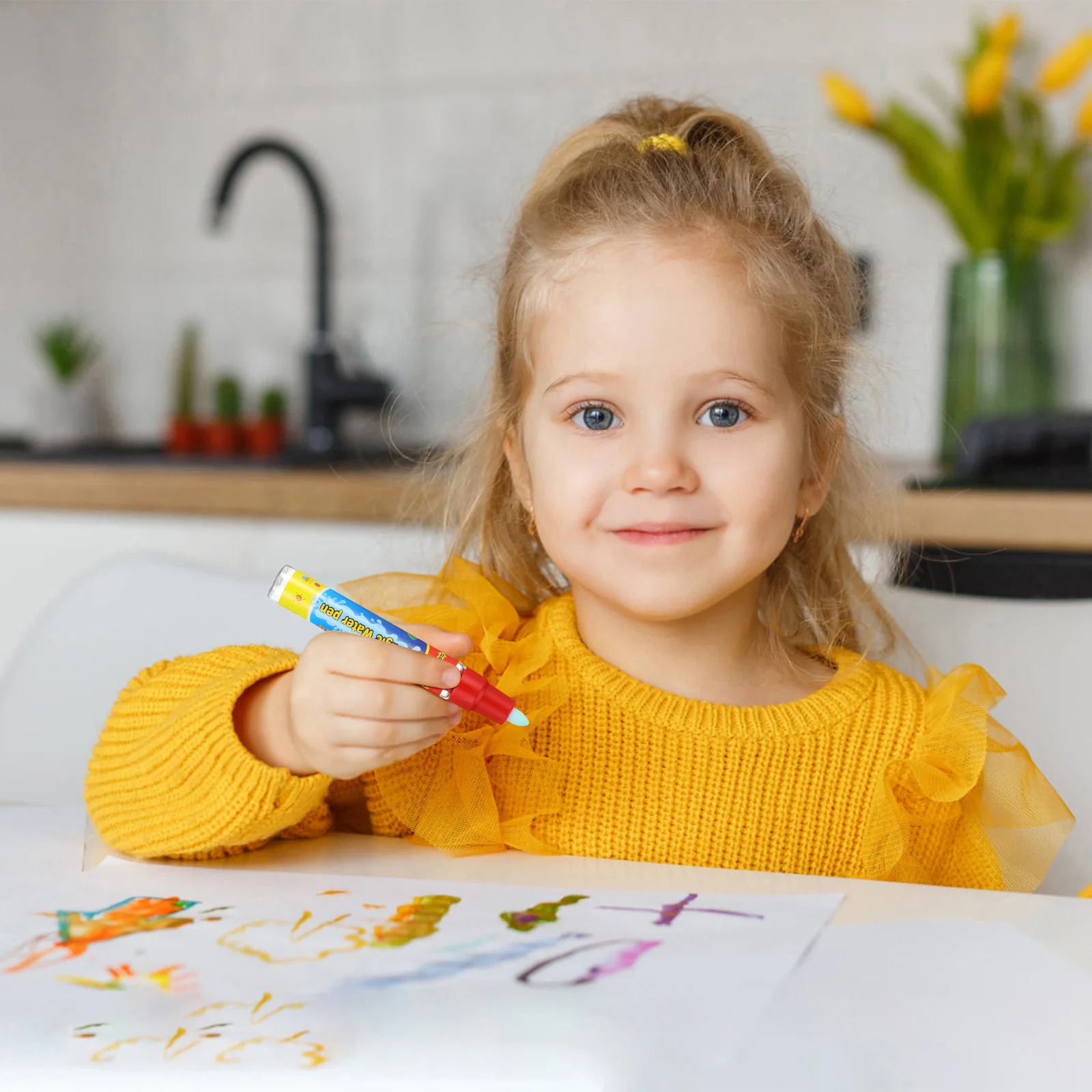 Polymères à eau pour pinceaux de peinture, coussin pour enfants et tout-petits, utilisation pour étudiants, DrelyPens, 6 pièces