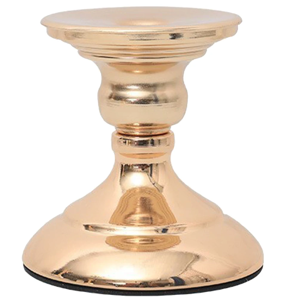 

Metal Candlestick Holders Gold Conical Tea Light Centerpiece Vintage Home Decor Elegant Metal Ornament Retro Base