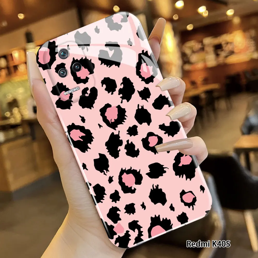 For Xiaomi Redmi K30 K40 Pro K40S Film Case Leopard Shockproof Full Cover Camera Protection Gloss Phone Cases