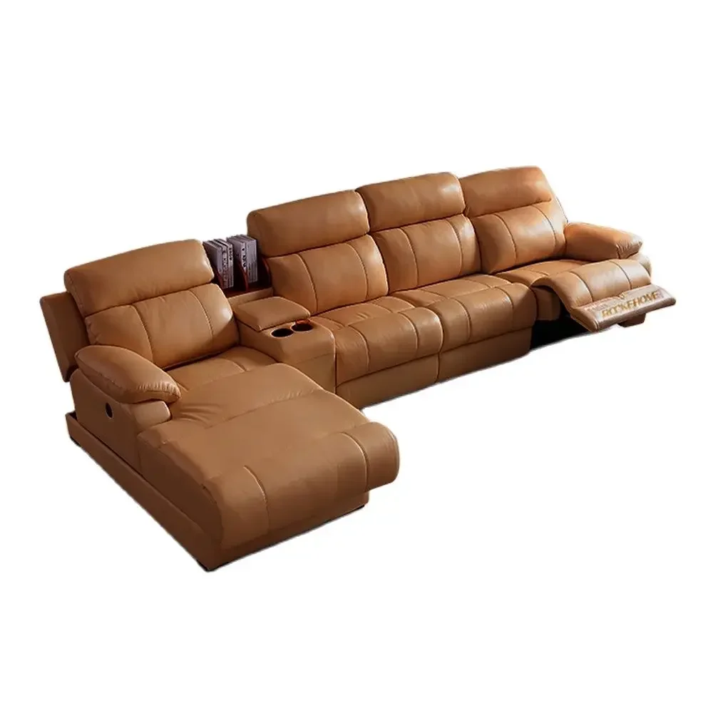 

Electric Reclining Sofa Set Functional Genuine Leather Sofa Cama L Shape Sectional Couch Theater Seats Convertible S