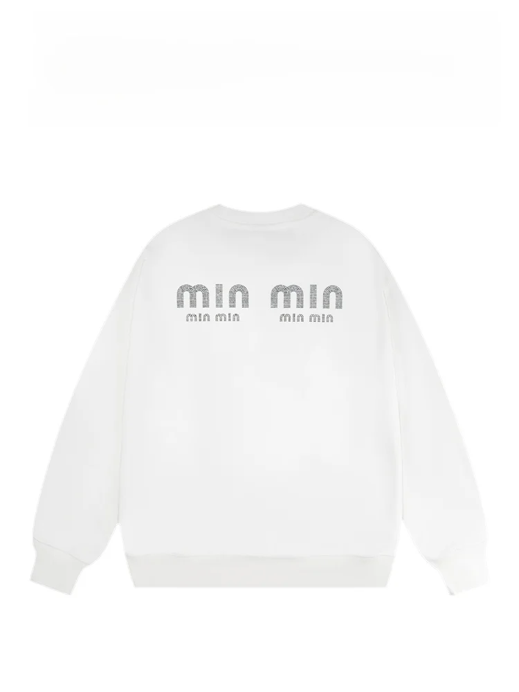 

Мужской свитшот BAIRBAOLIY с модным буквенным принтом и стразами, длинный рукав, круглый вырез, уличный стиль, повседневный городской модный хлопковый свитшот.