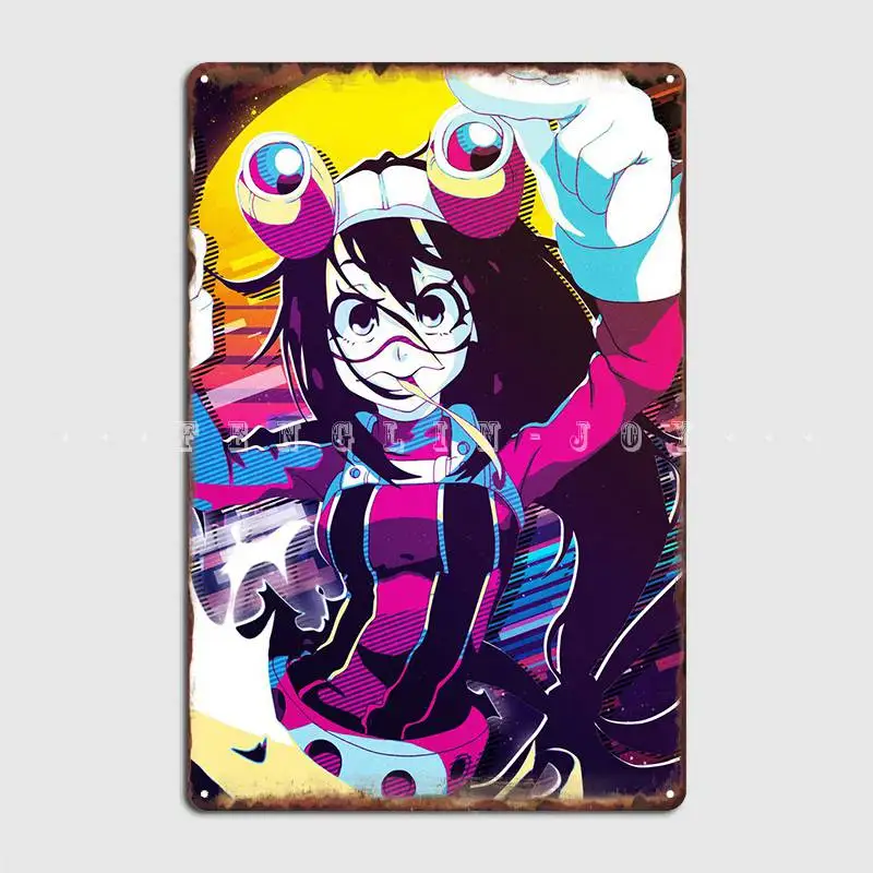 Tsuyu Asui Froppy Metal Sign Cinema Garage Party Printing Plaques Tin Sign Posters