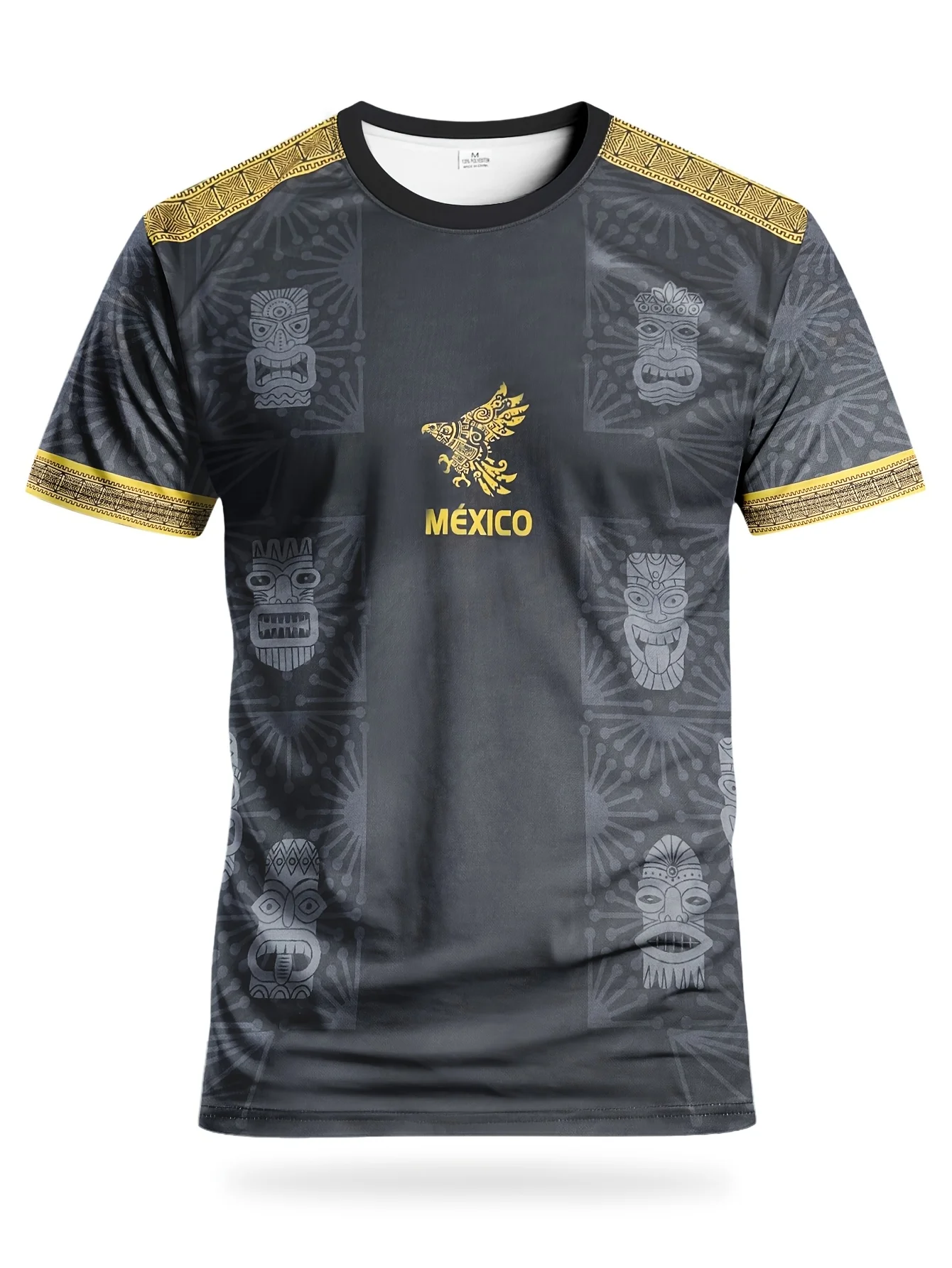 Camiseta de fútbol con diseño de águila azteca de México para hombre y mujer, camiseta gráfica con motivos mexicanos, ropa informal de moda para deportes al aire libre de verano