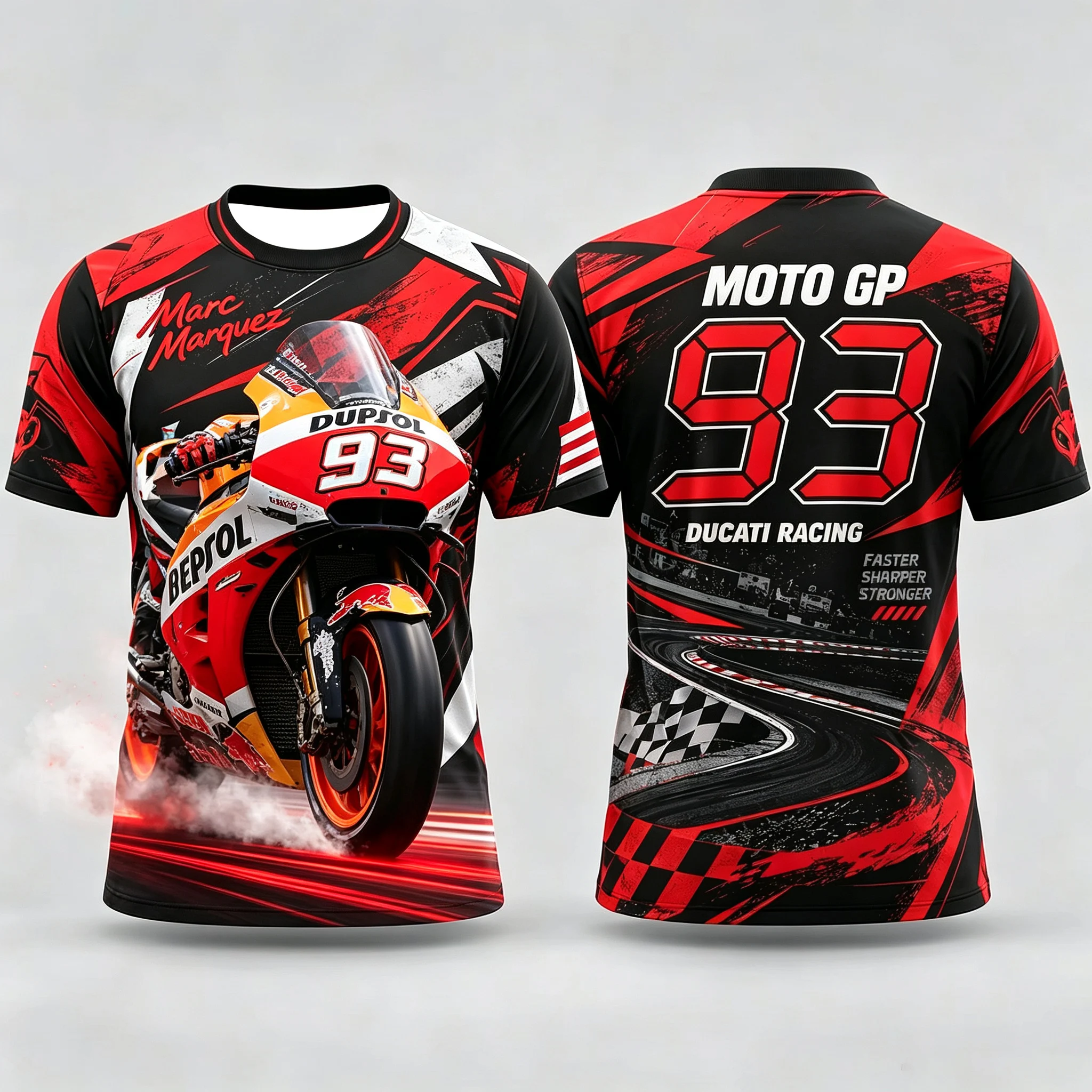 Summer MM93 Marc Marquez GP24 Moto GP T Shirt 3D Print Motorcycle Racing Short Sleeve Fans Jersey Men Oversized Short Sleeve Top