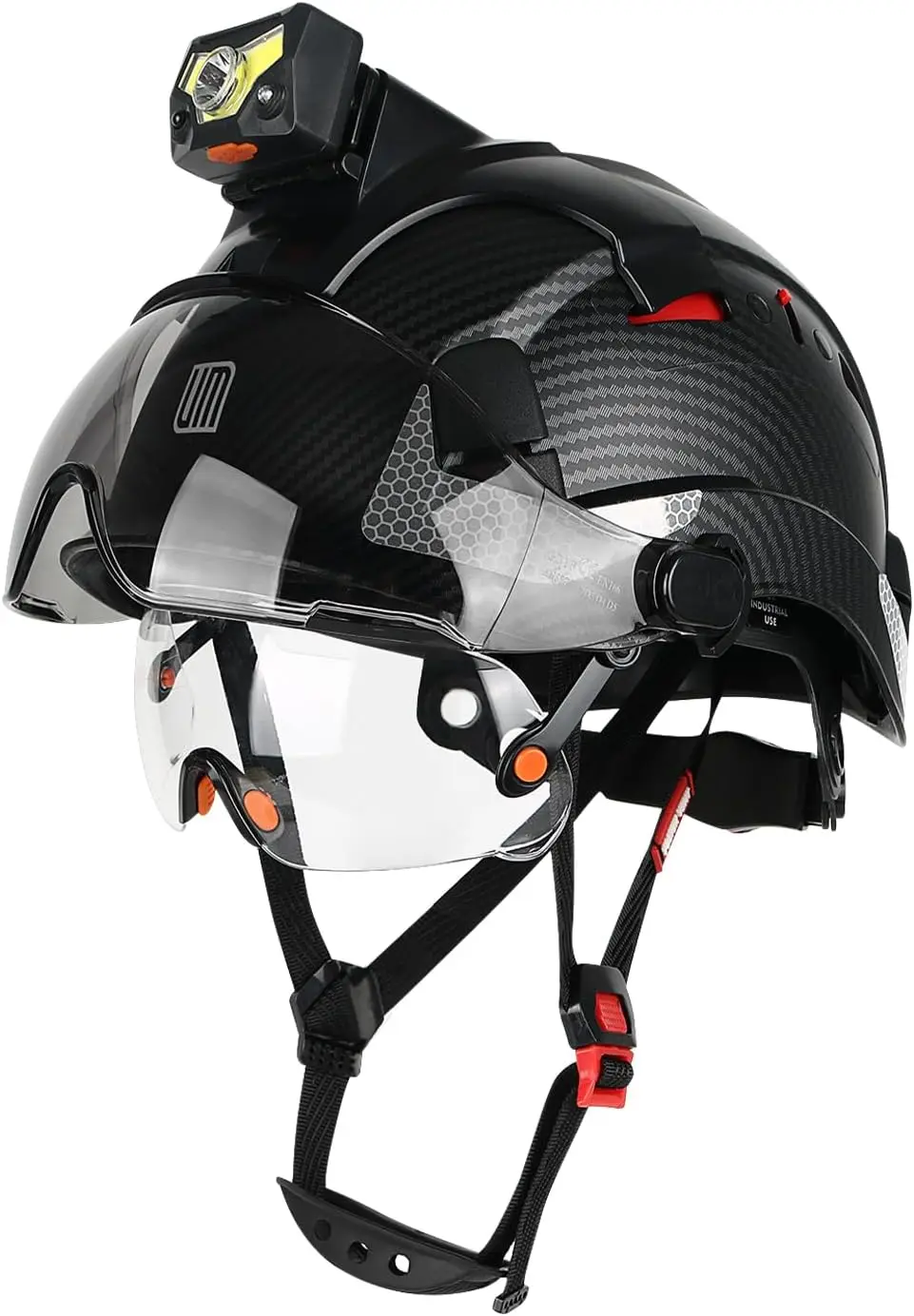 

ANSI/ISEA Z89.1 Certified Safety Helmet with Detachable Headlamp and Visor for Construction Work