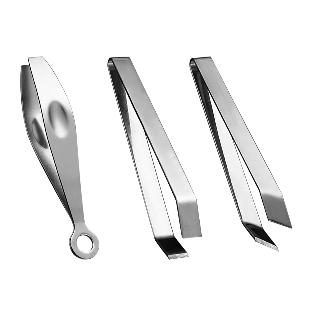 

3 Pcs Hair Removal Clip Tweezers Bone Pluck Fish Kitchen Accessory Stainless Steel Poultry Cooking Pincer Puller