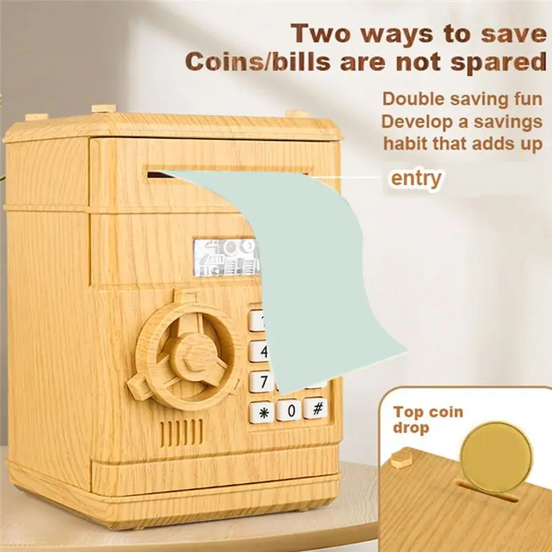 ABKN-Password-Protected Mini Piggy Bank Forboys/Girls Battery-Free Safe Bank Witheasy Retrieval System