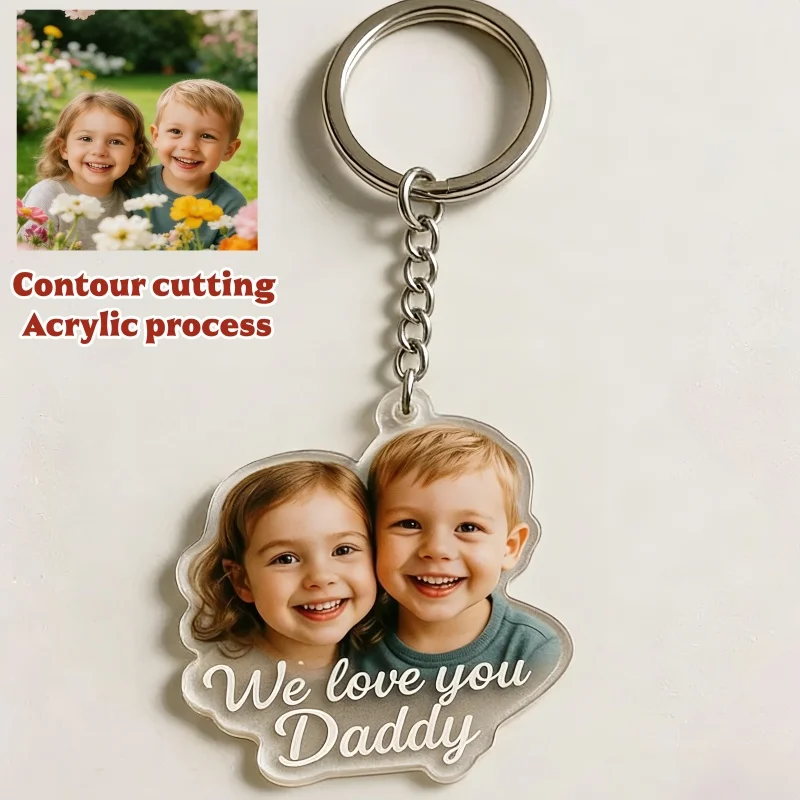 

Персонализированный акриловый брелок с фото, милый подарочный кулон, подвеска для автомобиля, брелок для ключей