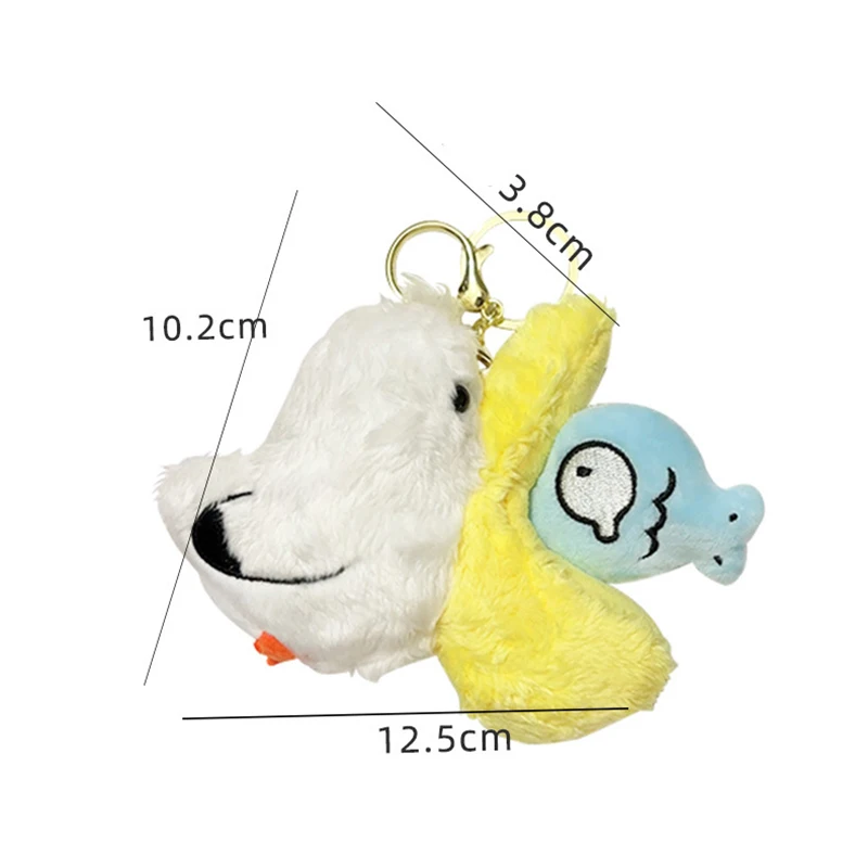 Cartoon Couple Pelican Plush Doll Toy Keychain Girls Cute Animal Doll Pendant Bag Backpack Decoration Small Charm Birthday Gift